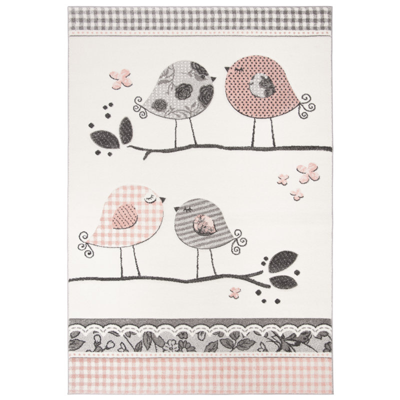Tapis rose / ivoire Burgan, Rectangle 8 pi x 10 pi