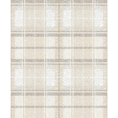 Rouleau de papier peint adhésif autocollant l 18,86 pi x l 18 po tweed écossais Doreen