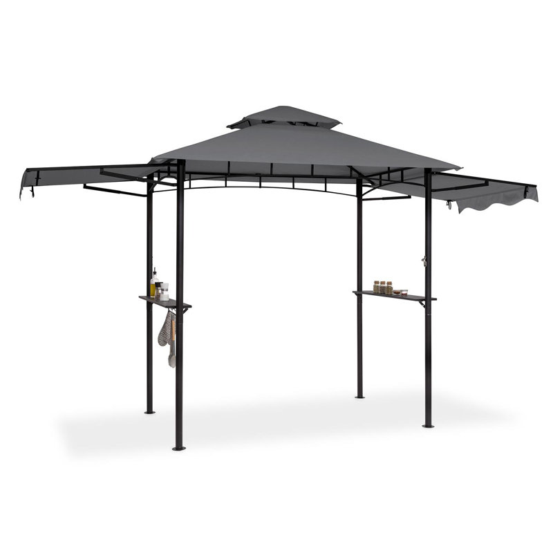3m x 3m Steel Patio Gazebo, Dark Grey