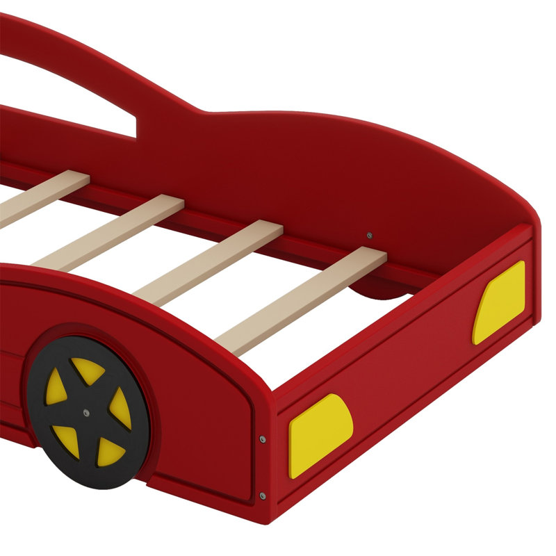 Lit plateforme en forme de voiture, Rouge