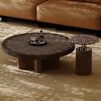 Table à thé ronde de style moyen-antique.