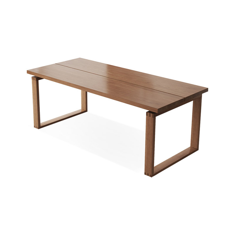 Walnut Rectangular Solid Wood Desk, 29.53" H x 86.61" W x 23.62" D