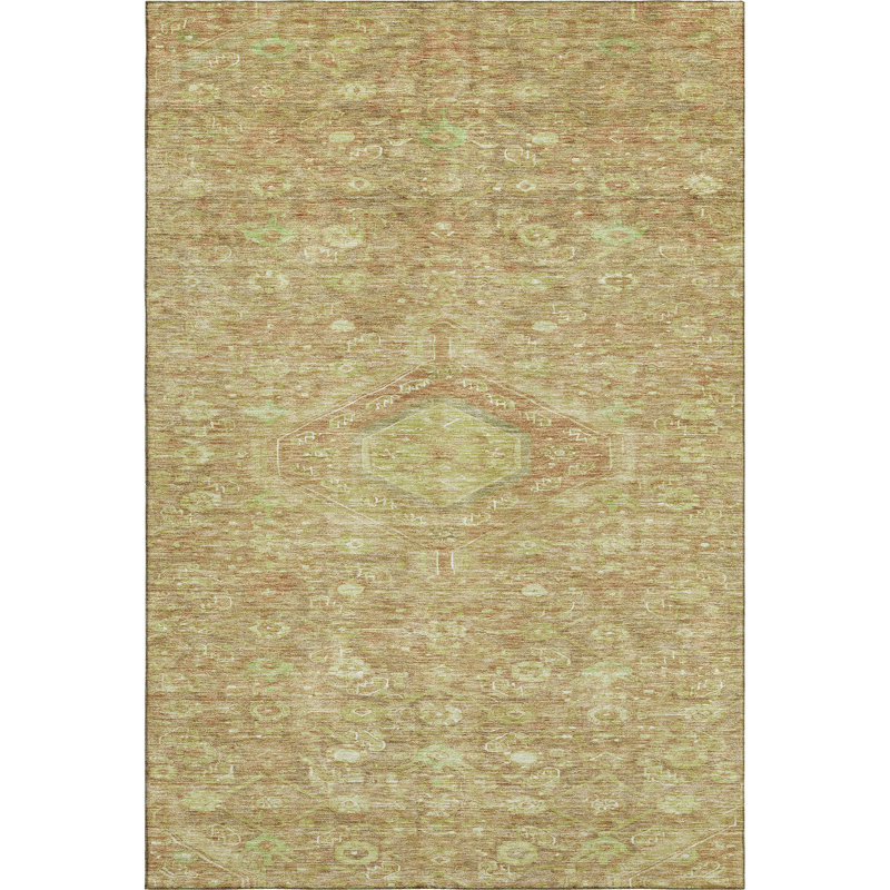 Premium Machine Washable Barry AMF1225 Medallion Rug, Rectangle 10' x 14'