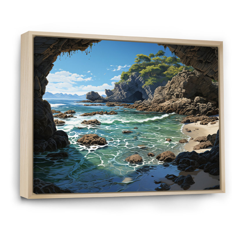 Tripolia Beach Rocky Retreat III, H 24 po x l 32 po x P 1 po, Cadre naturel flottant