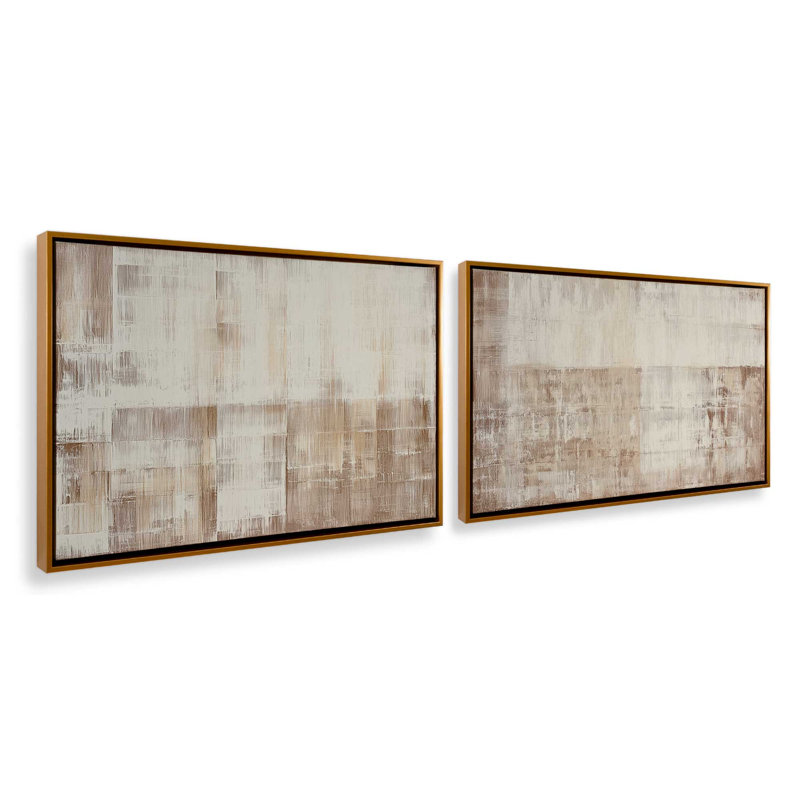Weathered Layers v2 Set of 2 Prints, 8" x 12", Polished Gold Floater Frame