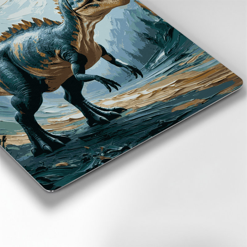 «Dinosaur Lambeosaurus Blue», art mural en métal, H 16 po x l 16 po