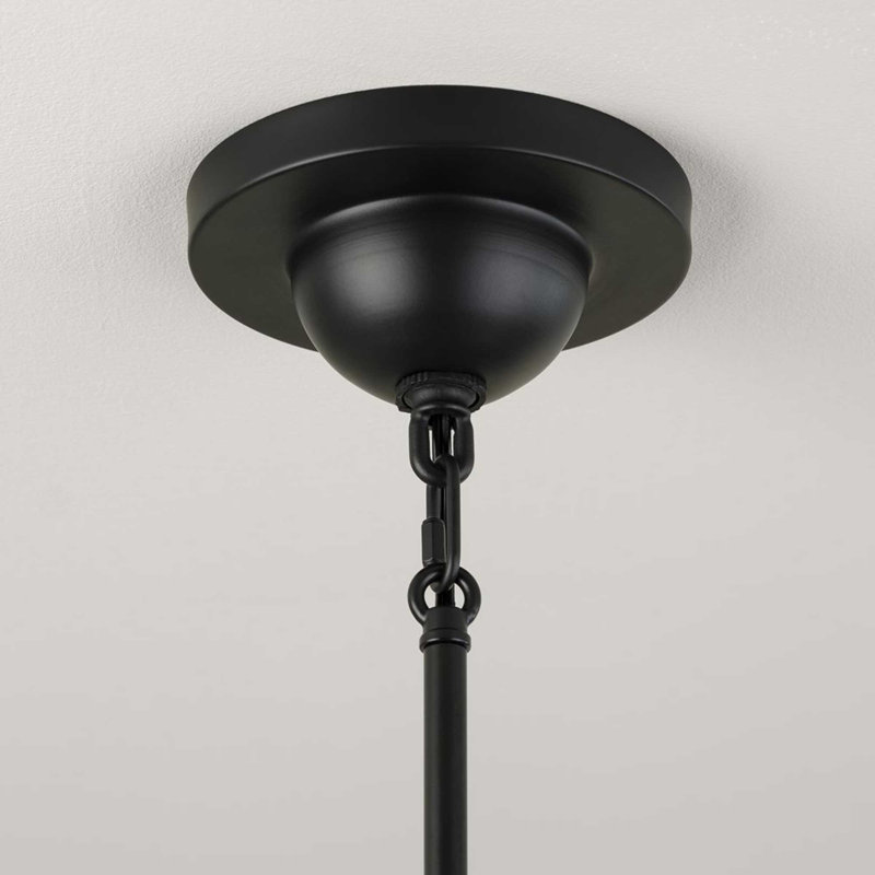 Nouveau luminaire suspendu traditionnel 1 lumière, Matte Black