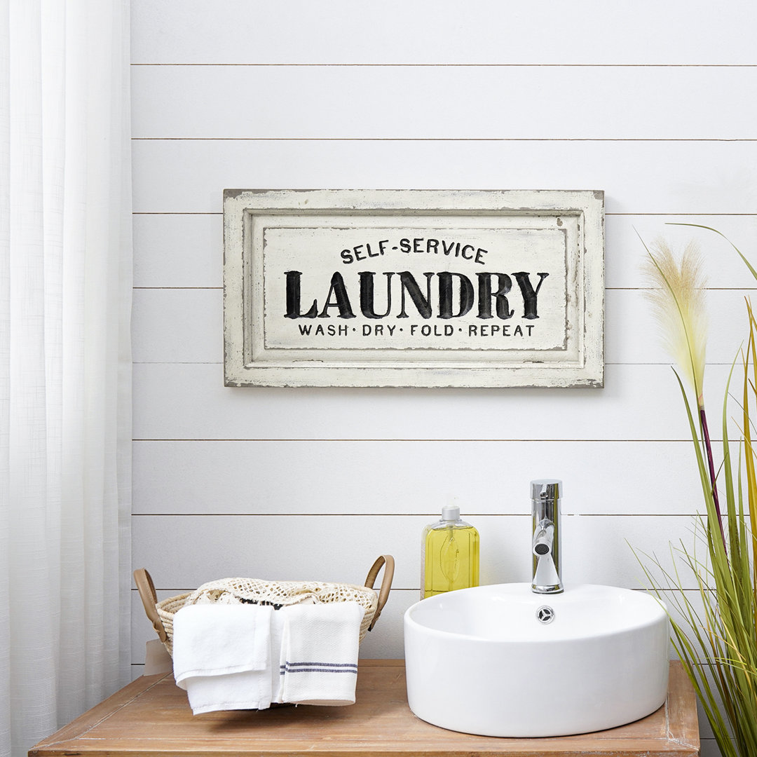 Self-Service Laundry Wood Wall Sign Mike & Melissa