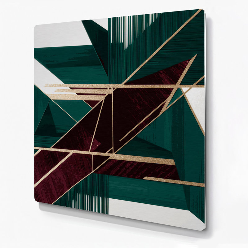 «Geometric Abstraction 63», art mural en métal bleu, H 16 po x l 16 po
