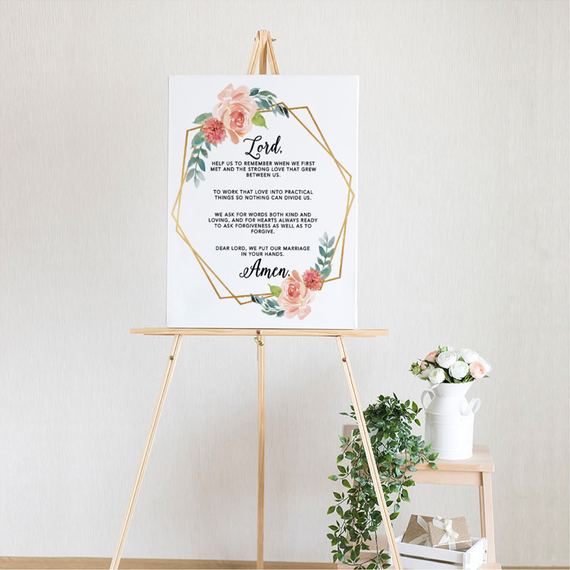 «Wedding Prayer with Floral», reproduction d'art textuel sur toile non encadrée