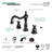 Kingston Brass Bel-Air Two-Handle 3-Hole Deck Mount Widespread Bathroom Faucet with Brass Pop-Up Drain-28237361