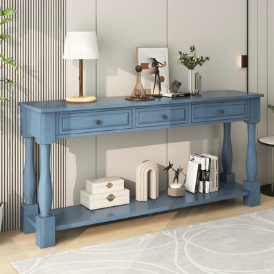 Console Console de 63 po de long avec tiroirs et tablette pour le vestibule