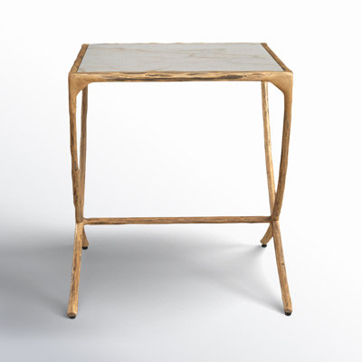 Evelynn Genuine Marble End Table