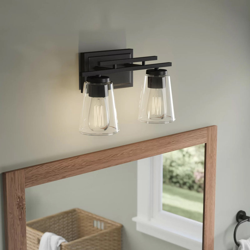 Luminaire à 2 lumières à intensité variable pour meuble-lavabo Averi, Noir