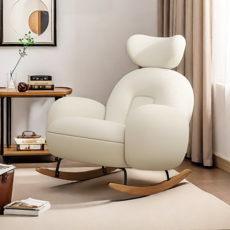Chaise berçante Angellia, Blanc cassé
