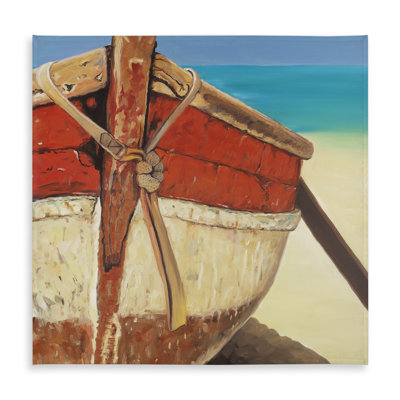 Tied up Rowing Boat Blue Tablecloth - Indoor/Outdoor Decor