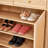 Multi-Functional Modern Minimalist Natural Wood-Colored MDF Shoe Cabinet - Seamlessly Fits Into Nordic, And Industrial Style Interiors,Product Dimensions: 34.6*13.7*43 Inches.
