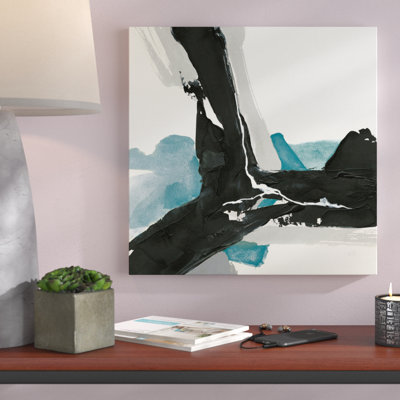 «Black and Teal III», reproduction sur toile tendue