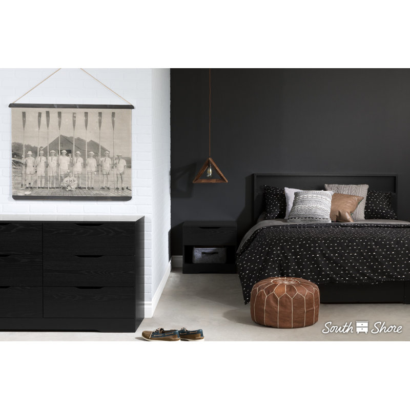 Commode 6 tiroirs Holland, Chêne noir