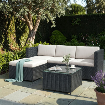 Emilynn Rattan 3 - Person Seating Group with Cushions
