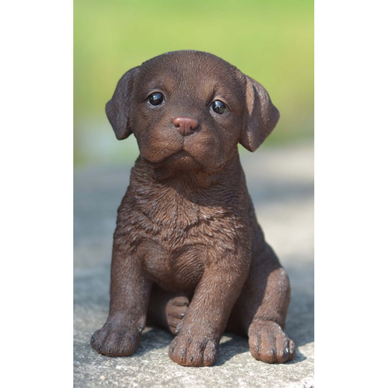 Statue de labrador chiot brun chocolat