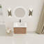 Meuble-lavabo mural moderne avec lavabo en céramique blanche et 1 porte à fermeture douce