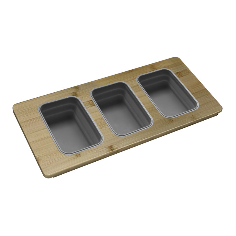 Planche de service divisée avec 3 contenants pliables STY retish Workstation, L 8,5 po x L 18 po