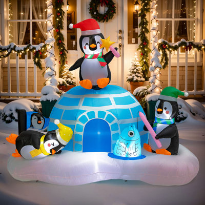 Pingouin de Noël avec igloo gonflable