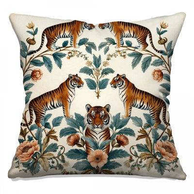 Coussins décoratifs Tigers With Floral Motif