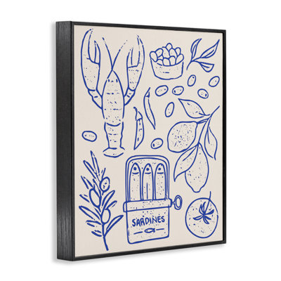 Seafood & Herbs Simplicity Framed Giclee, design by Camila Juncos