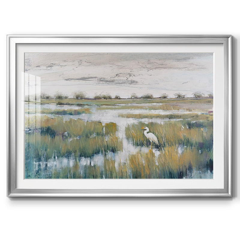 Marshland View VI, reproduction encadrée sur papier, Argent, H 15 po x l 21 po x P 1,5 po