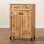 Armoire de rangement à chaussures à 1 tiroir Aadhiran en bois fini chêne brun, H 45,1 po x l 30,6 po x P 15 po