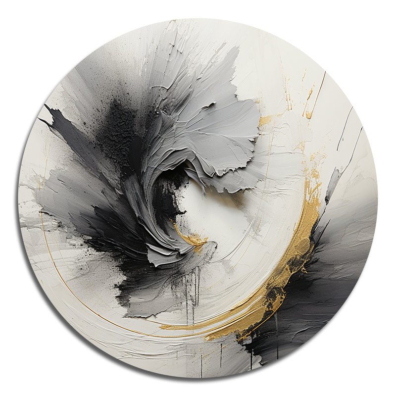 Infinite Motion III - Abstrait rond, impression sur métal, H 16 po x l 16 po