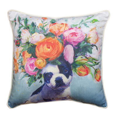 Coussin décoratif d'extérieur manuel 18 "x 18 pouces
