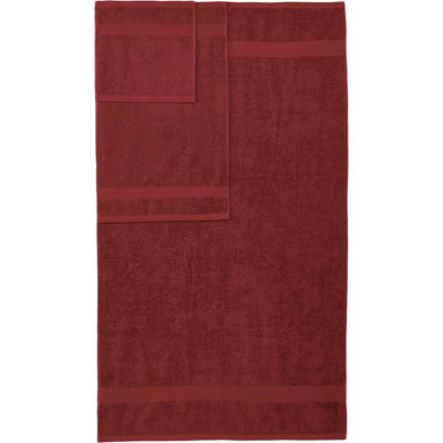 Ensemble de serviettes de bain douces et absorbantes résistant à la décoloration, débarbouillettes en coton 6 pièces Serviettes pour le visage parfait Essuie-mains Crimson