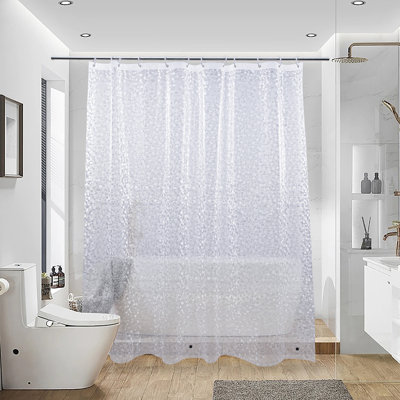 EVA Shower Curtain with Pebbles, 3 Magnets, 72 x 72 Inches - NTBAY