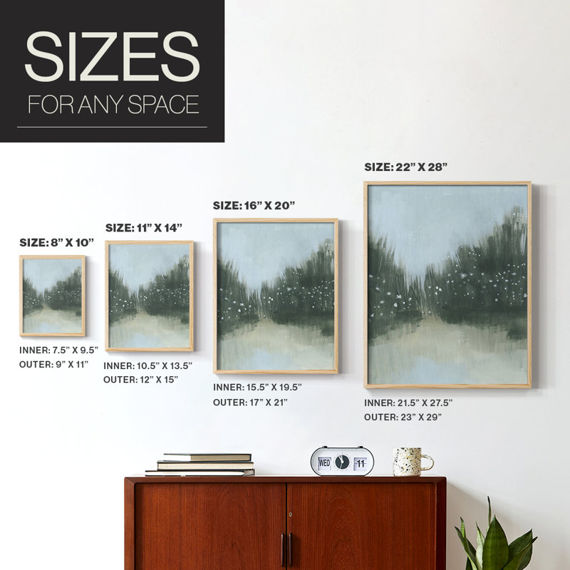 Marsh Morning Fog II, reproduction encadrée - bois massif, H 11 po x l 9 po