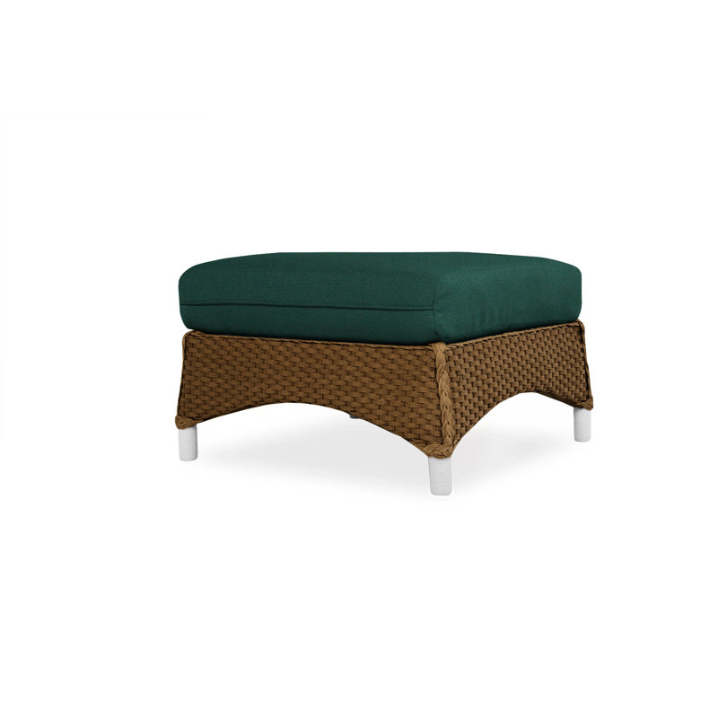 Mandalay Outdoor Ottoman, Decorline Navy, Bark