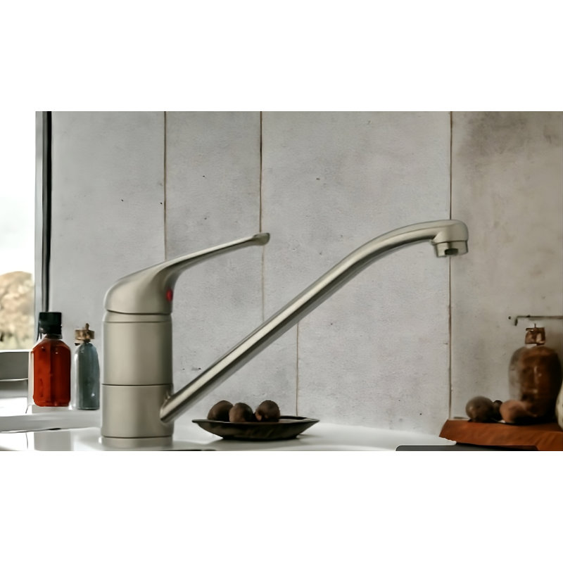 Creta Single Lever Monobloc Kitchen Tap, Brushed Nickel
