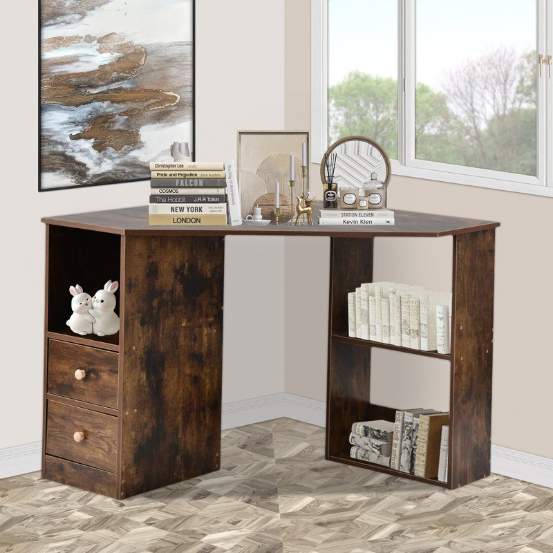 L-Shaped Computer Desk, Brown