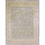 Wool Oriental Area Rug in Light Blue/Ivory