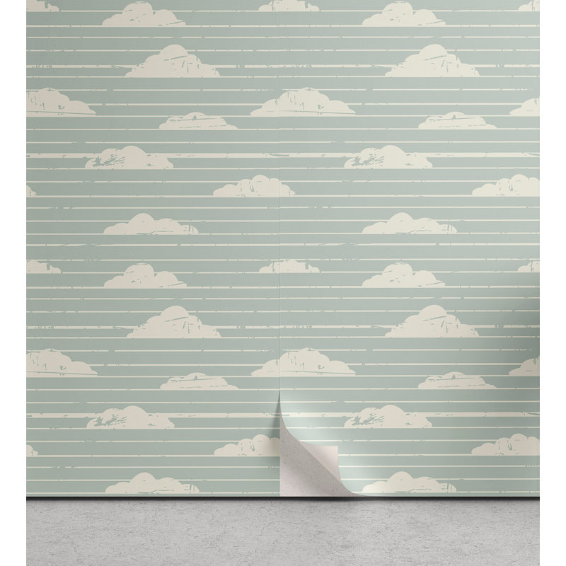 Lamasar Clouds Peel and Stick Wallpaper Panel, 13" W x 100" L