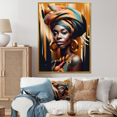 Femme africaine chromée I - salon art mural femme afro-américaine