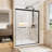 50"54" W X 72" H Matte Black Aluminum Frame Double Sliding Shower Door, 1/4" (6Mm) Clear Tempered Glass With Explosionproof Film, Dual Stainless Steel Handles-124947201