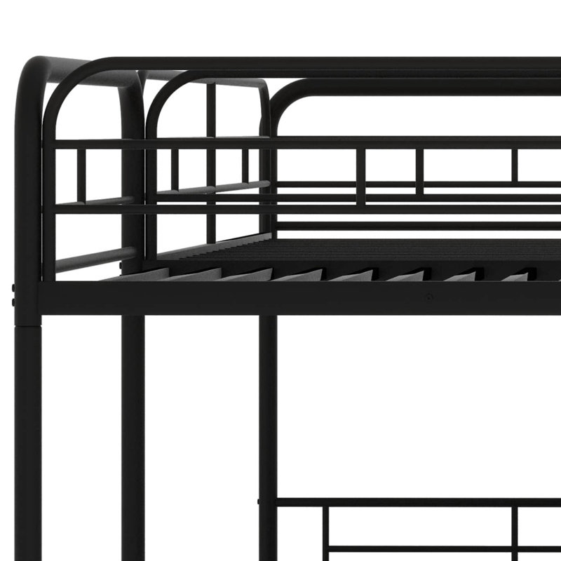 Lit superposé simple au-dessus de L en forme de L avec lit mezzanine simple et bureau intégré, lits triples en métal avec échelle et glissade