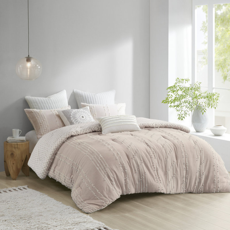 Ensembles de literie en jacquard de coton de qualité supérieure, édredon moderne rosé pour la maison