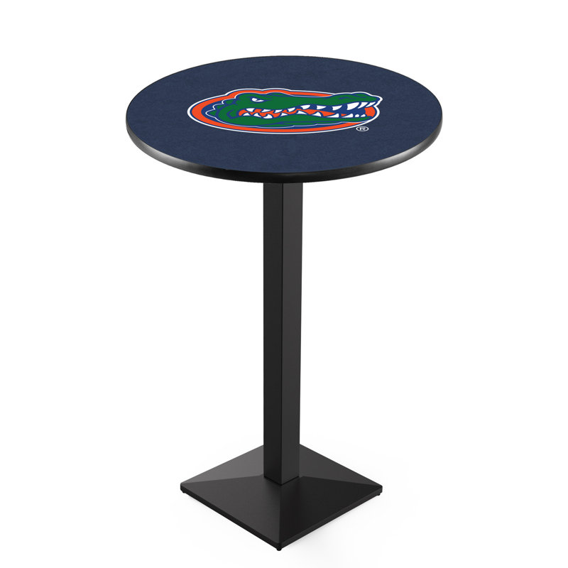Round Metal Base Dining Table, Black Wrinkle, University of Florida