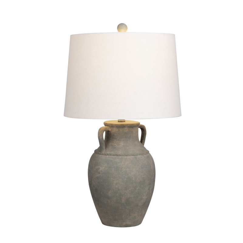 29.25" Ceramic Table Lamp With Oat Shade