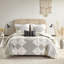 Édredon pour lit double / grand 4 pièces avec coussin décoratif. Noir / imprimé. 100%. . Composant d'inspiration mondiale. Oreiller imprimé double / grand lavable à la machine. Noir. Tissu en microfibre. Part.
