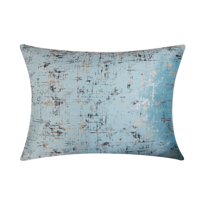 Housse de coussin en velours à motif abstrait | Housses de coussin décoratif | Pièce unique | Rectangulaire, Bleu clair